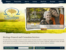 Tablet Screenshot of heritagefuneral.net